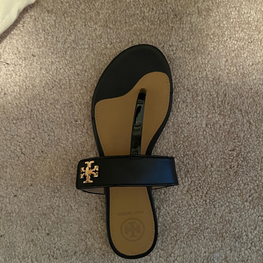 Tory Burch Black and Tan Women's Sandals